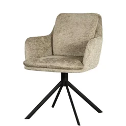 Wohnen Wohnzimmerstühle*Drehbarer Armlehnenstuhl in Beige Samt - Maylon