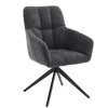 Wohnen Drehbarer Armlehnenstuhl in Anthrazit - Bevania (2er Set)