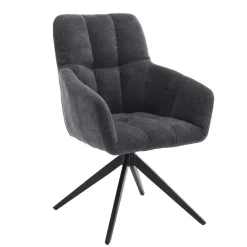 Wohnen Drehbarer Armlehnenstuhl in Anthrazit - Bevania (2er Set)