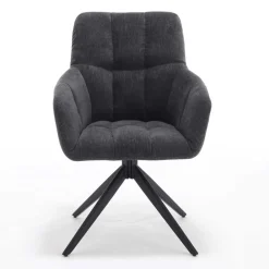 Wohnen Drehbarer Armlehnenstuhl in Anthrazit - Bevania (2er Set)