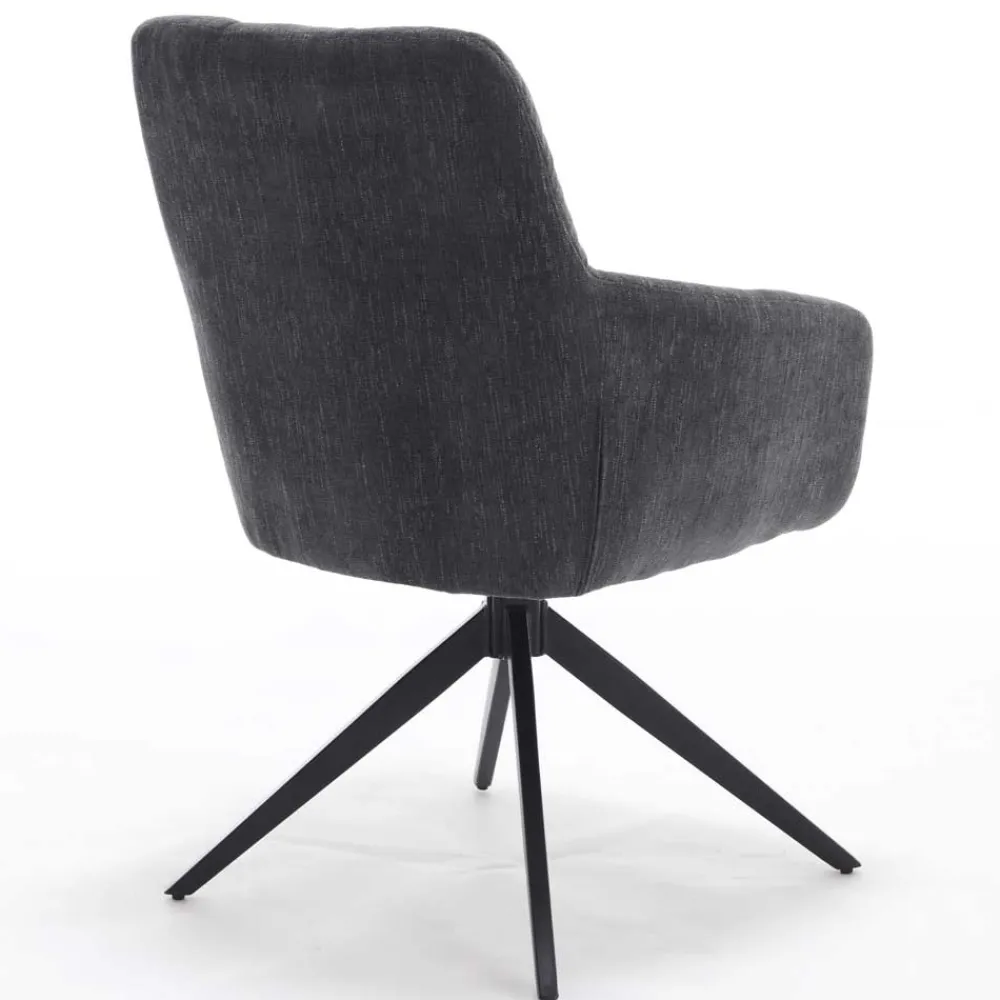 Wohnen Drehbarer Armlehnenstuhl in Anthrazit - Bevania (2er Set)