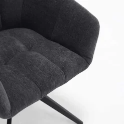 Wohnen Drehbarer Armlehnenstuhl in Anthrazit - Bevania (2er Set)