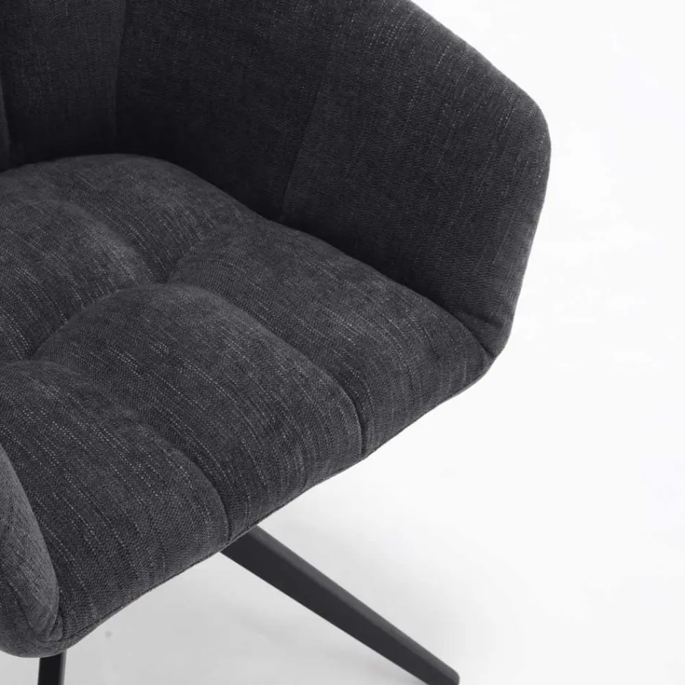 Wohnen Drehbarer Armlehnenstuhl in Anthrazit - Bevania (2er Set)