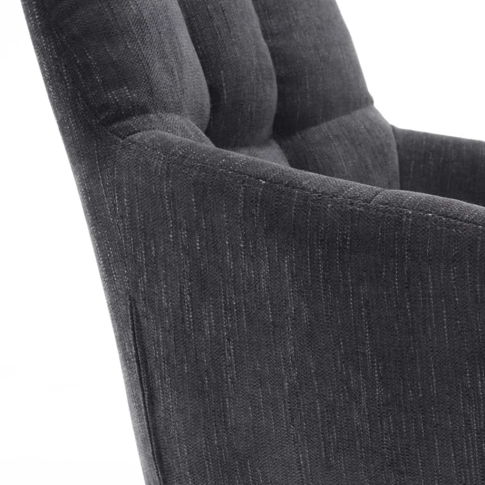 Wohnen Drehbarer Armlehnenstuhl in Anthrazit - Bevania (2er Set)