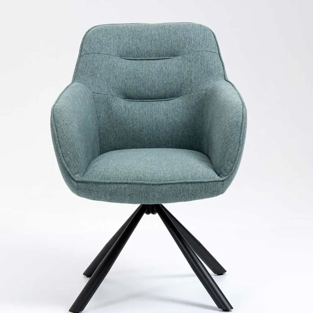 Wohnen Drehbarer Armlehnenstuhl in Türkis - Maior (2er Set)