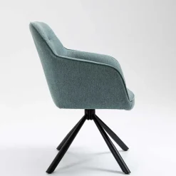 Wohnen Drehbarer Armlehnenstuhl in Türkis - Maior (2er Set)