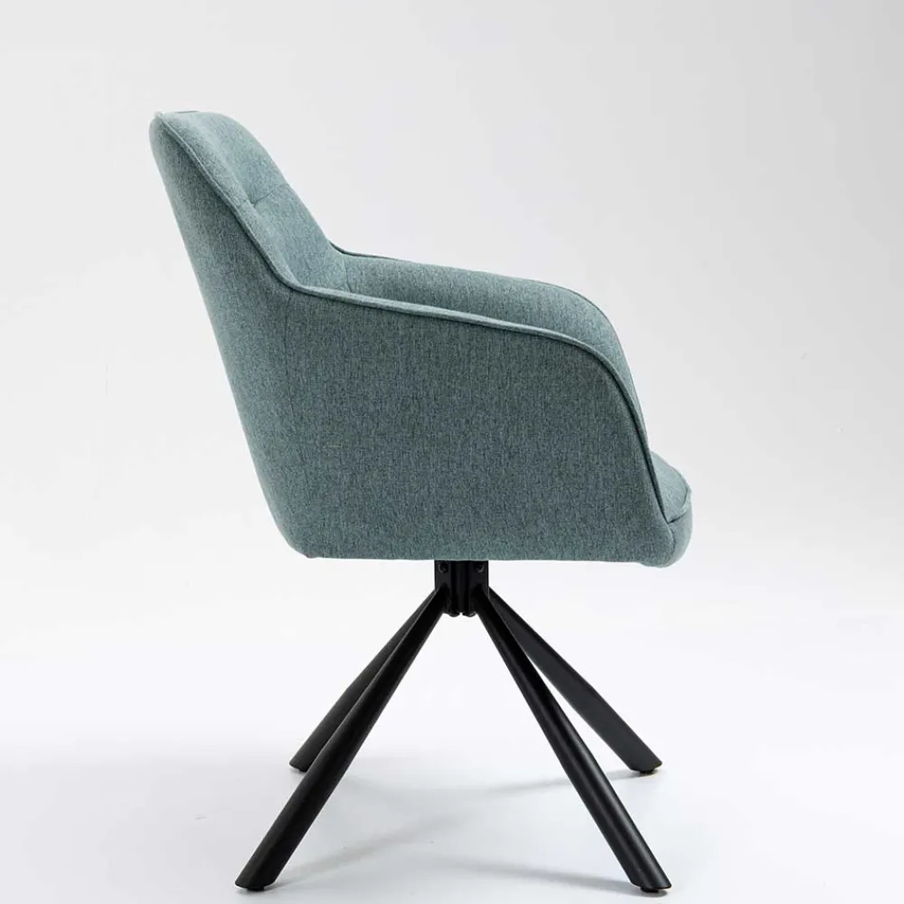 Wohnen Drehbarer Armlehnenstuhl in Türkis - Maior (2er Set)