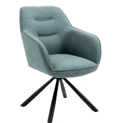 Wohnen Drehbarer Armlehnenstuhl in Türkis - Maior (2er Set)