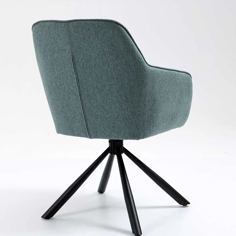 Wohnen Drehbarer Armlehnenstuhl in Türkis - Maior (2er Set)