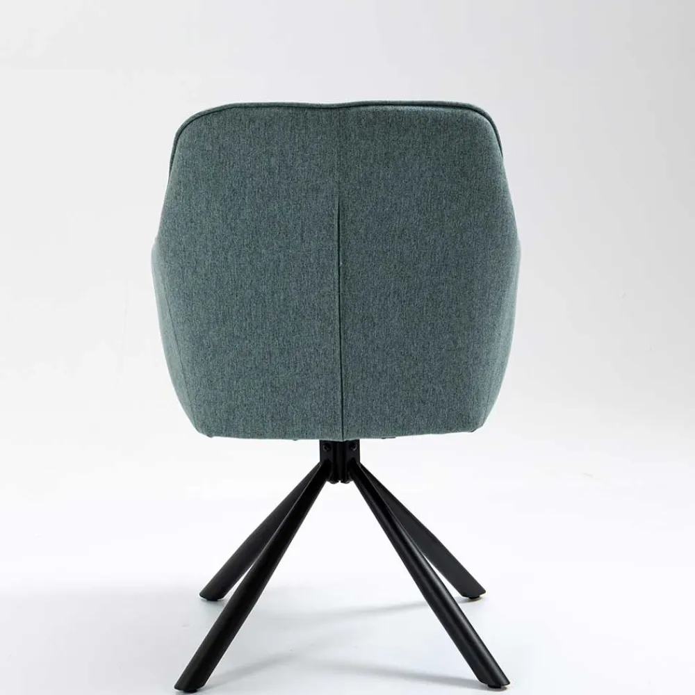 Wohnen Drehbarer Armlehnenstuhl in Türkis - Maior (2er Set)