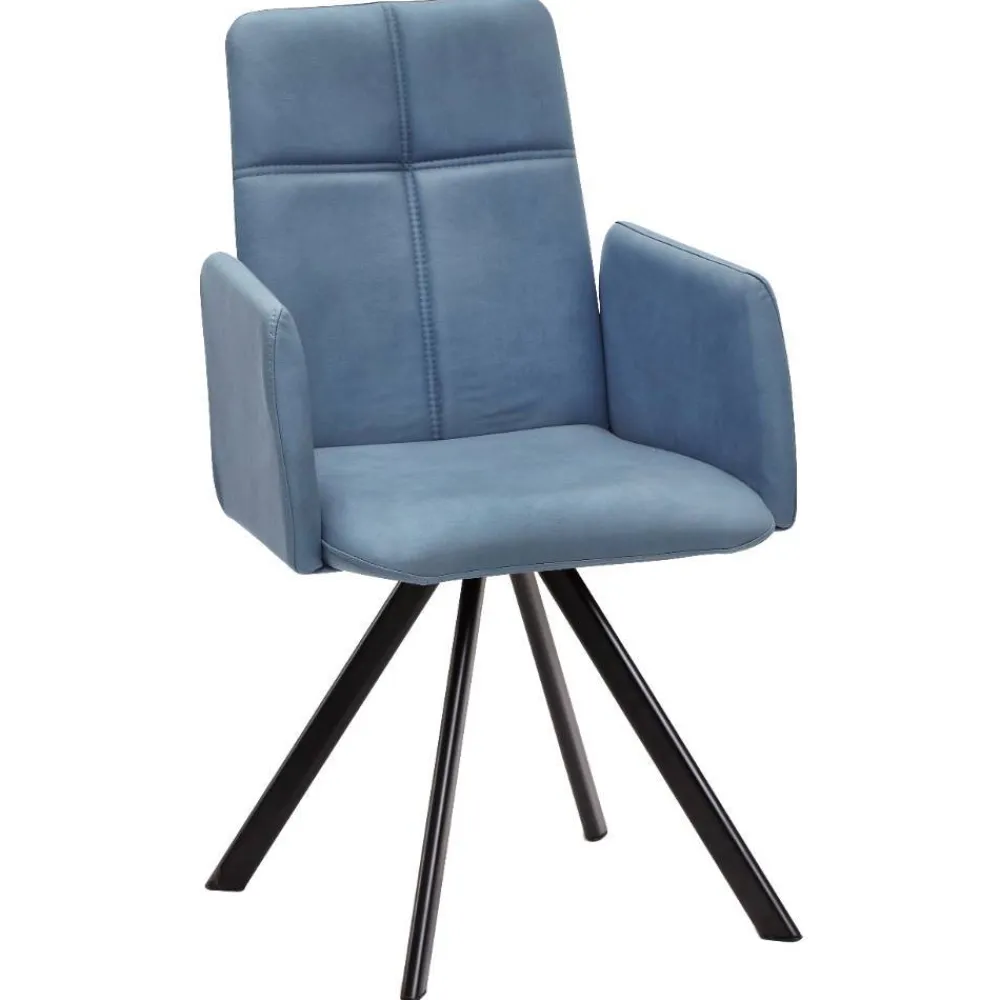 Wohnen Drehbarer Armlehnenstuhl in Hellblau - Nenna