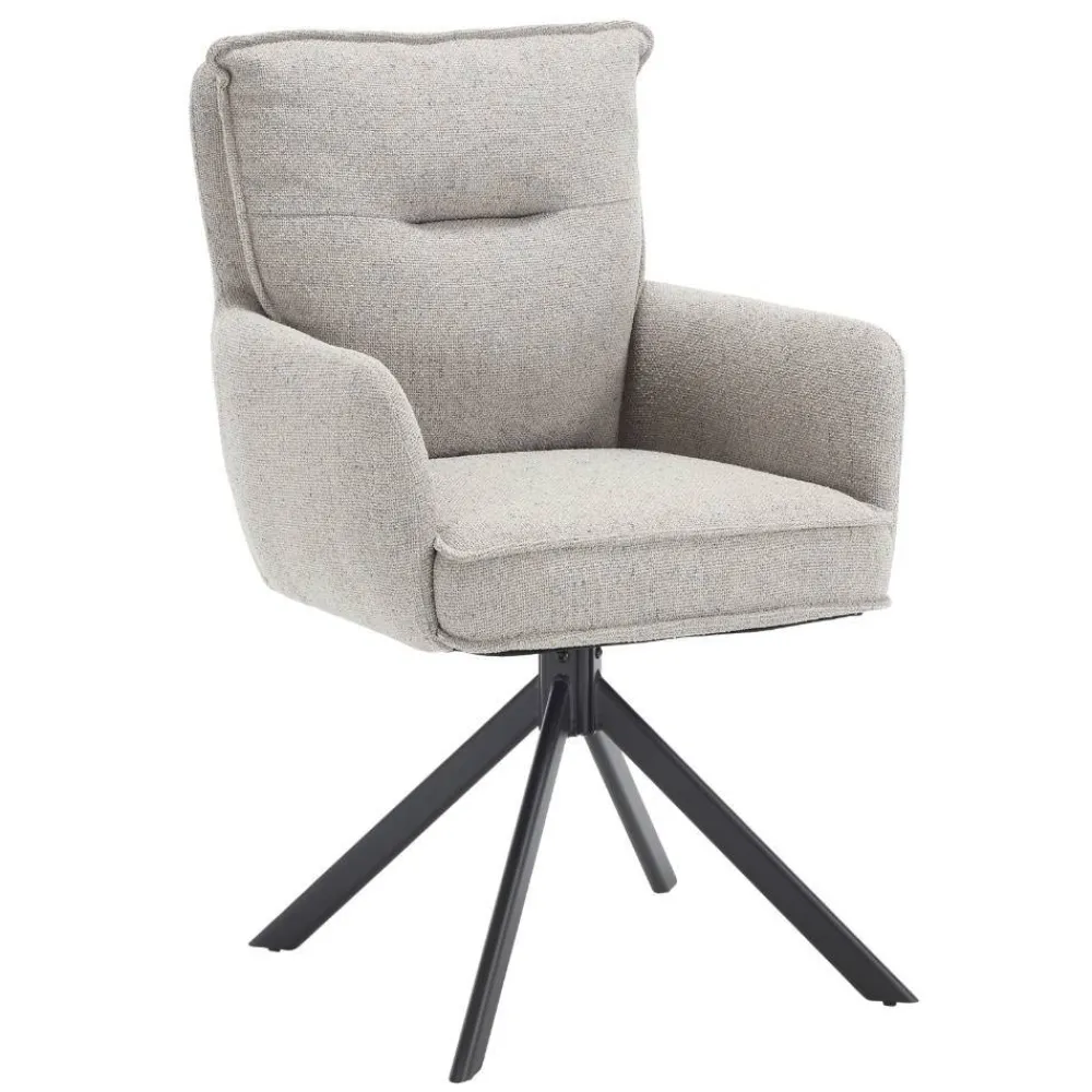 Wohnen Drehbarer Armlehnenstuhl in Grau - Bedina