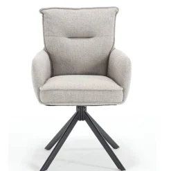 Wohnen Drehbarer Armlehnenstuhl in Grau - Bedina