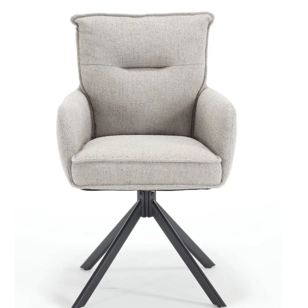 Wohnen Drehbarer Armlehnenstuhl in Grau - Bedina