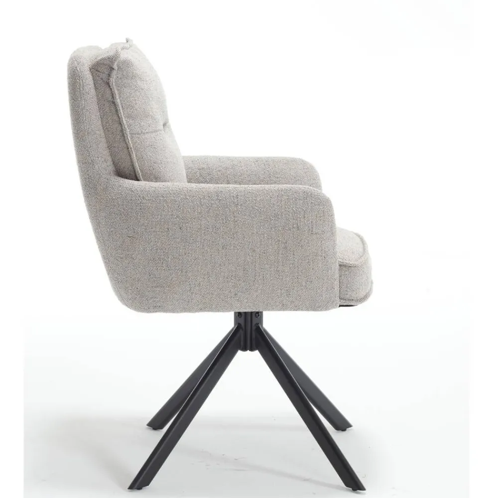 Wohnen Drehbarer Armlehnenstuhl in Grau - Bedina