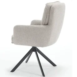 Wohnen Drehbarer Armlehnenstuhl in Grau - Bedina