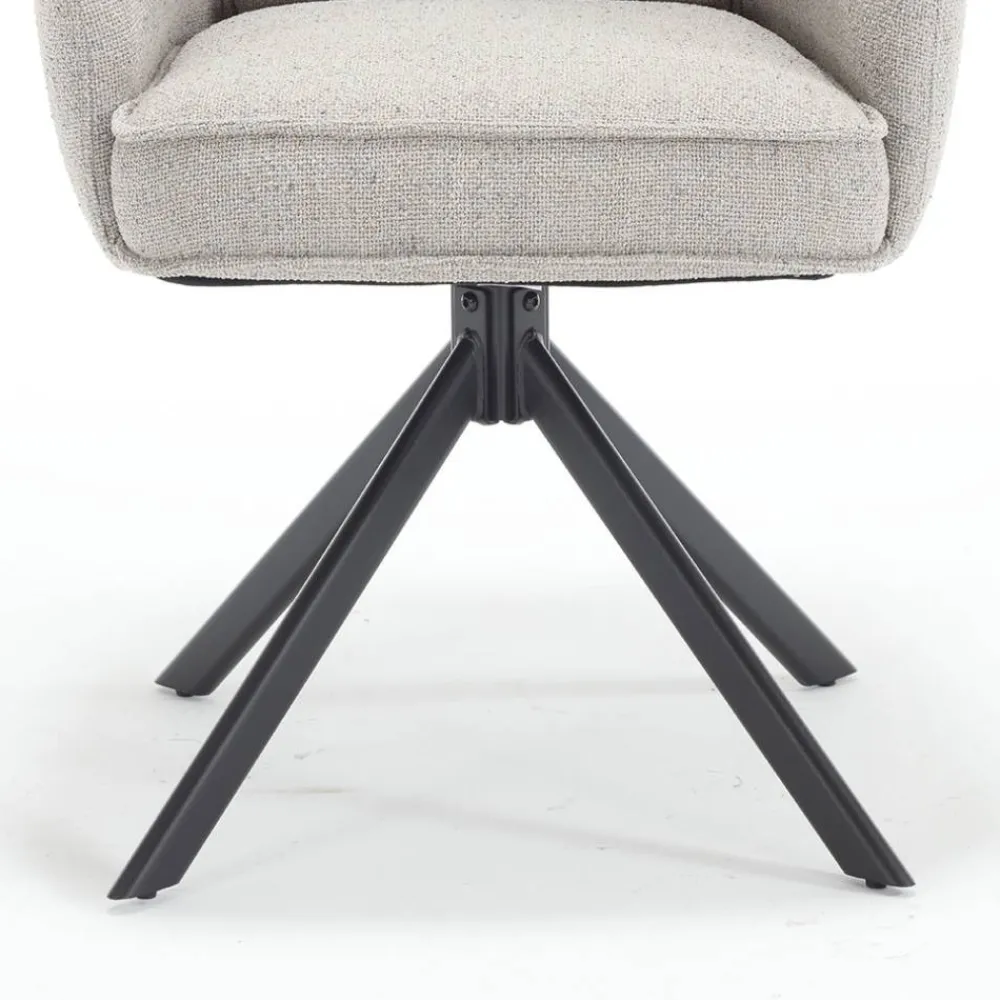 Wohnen Drehbarer Armlehnenstuhl in Grau - Bedina