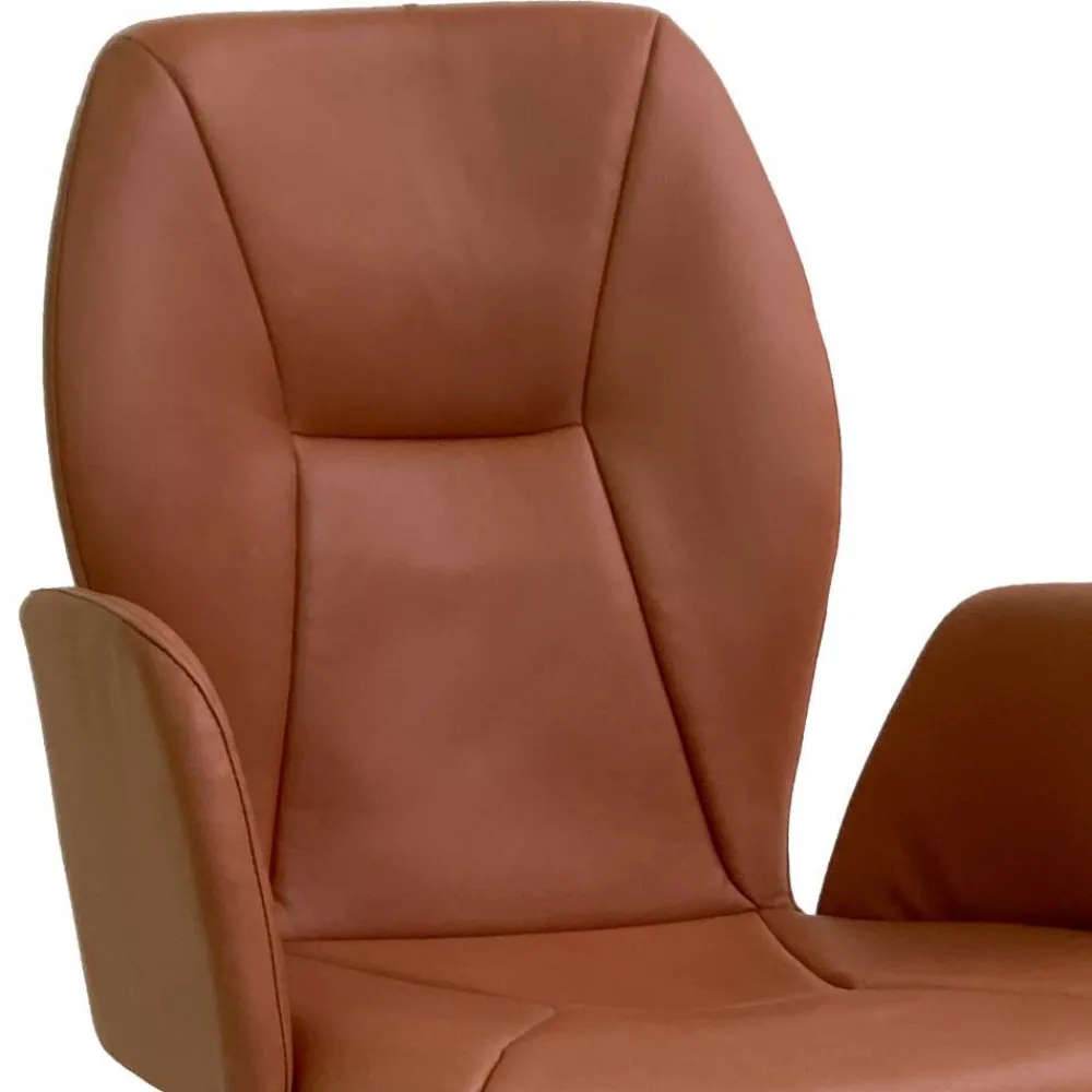 Wohnen Drehbarer Armlehnenstuhl in Cognac Braun - Dymco