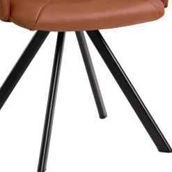 Wohnen Drehbarer Armlehnenstuhl in Cognac Braun - Dymco