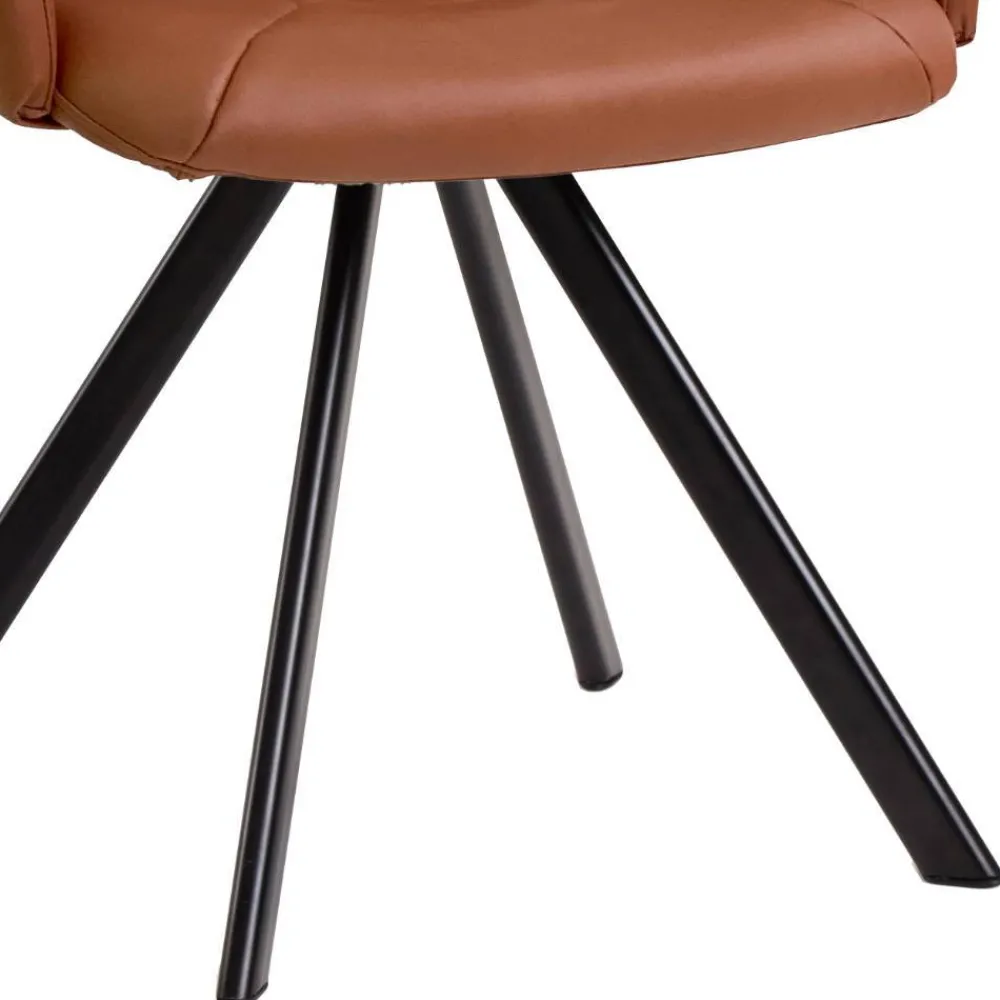 Wohnen Drehbarer Armlehnenstuhl in Cognac Braun - Dymco