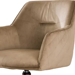 Wohnen Drehbarer Armlehnstuhl in Beige Samt - Vallee (2er Set)