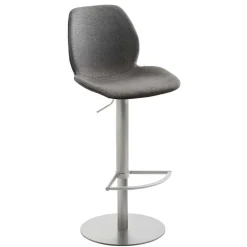 Wohnen Drehbarer Barstuhl in Anthrazit & Edelstahl - Anturina