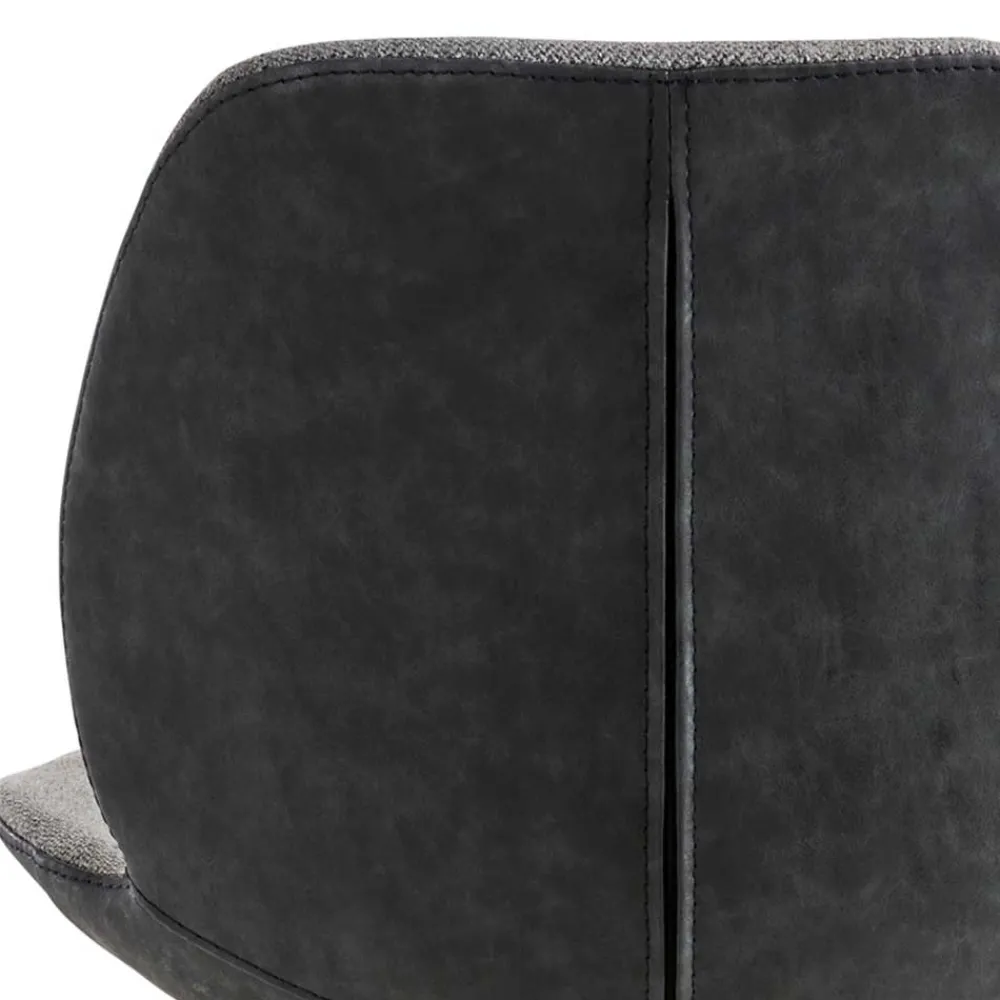 Wohnen Drehbarer Barstuhl in Anthrazit & Edelstahl - Anturina