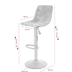 Wohnen Drehbarer Barstuhl in Anthrazit - Janyna (2er Set)