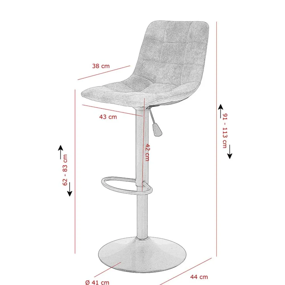 Wohnen Drehbarer Barstuhl in Anthrazit - Janyna (2er Set)