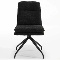 Wohnen Küchenstühle|Esszimmerstühle*Drehbarer Essstuhl in Anthrazit Boucle - Icoleran (2er Set)