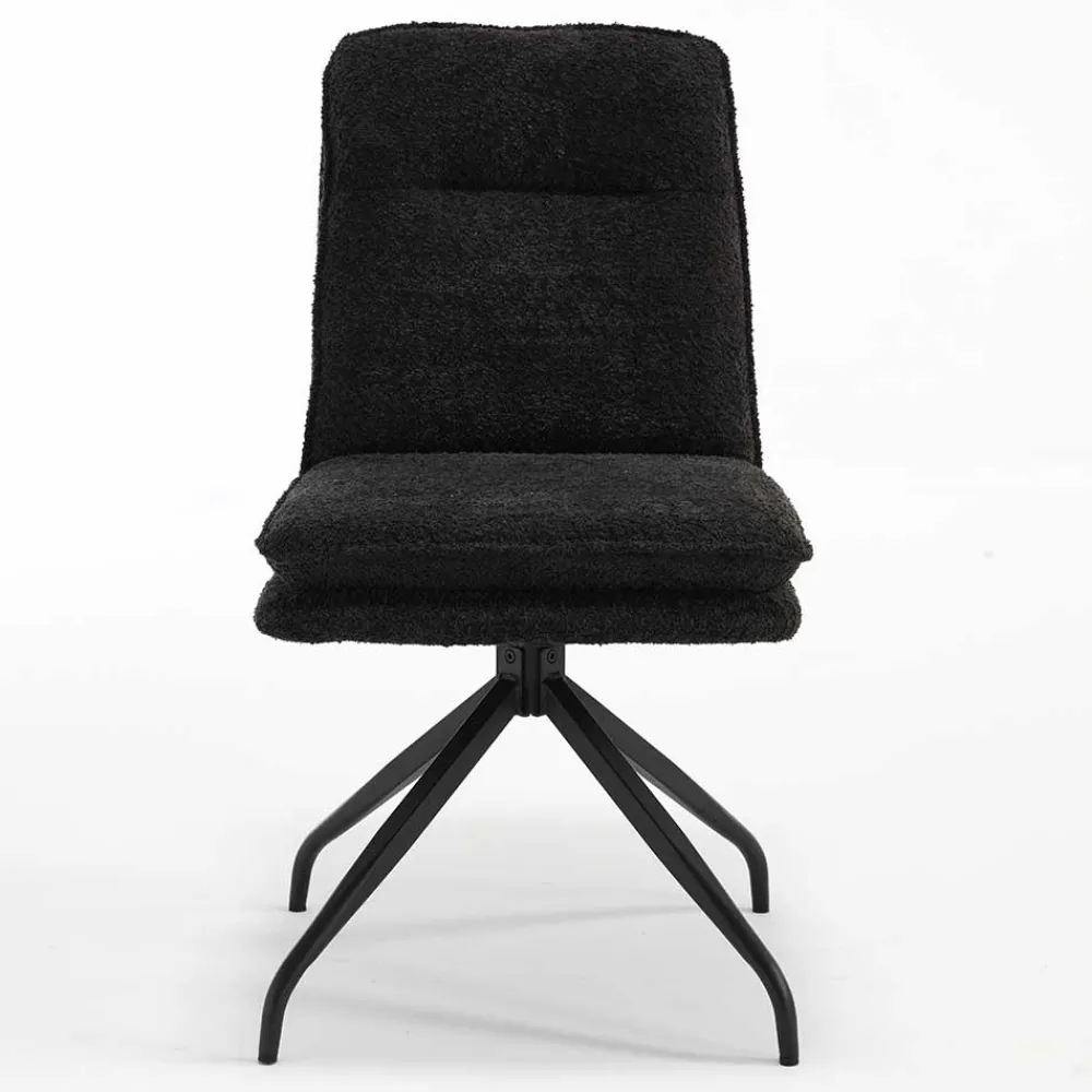 Wohnen Küchenstühle|Esszimmerstühle*Drehbarer Essstuhl in Anthrazit Boucle - Icoleran (2er Set)