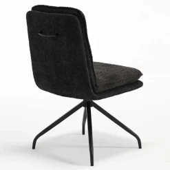 Wohnen Küchenstühle|Esszimmerstühle*Drehbarer Essstuhl in Anthrazit Boucle - Icoleran (2er Set)