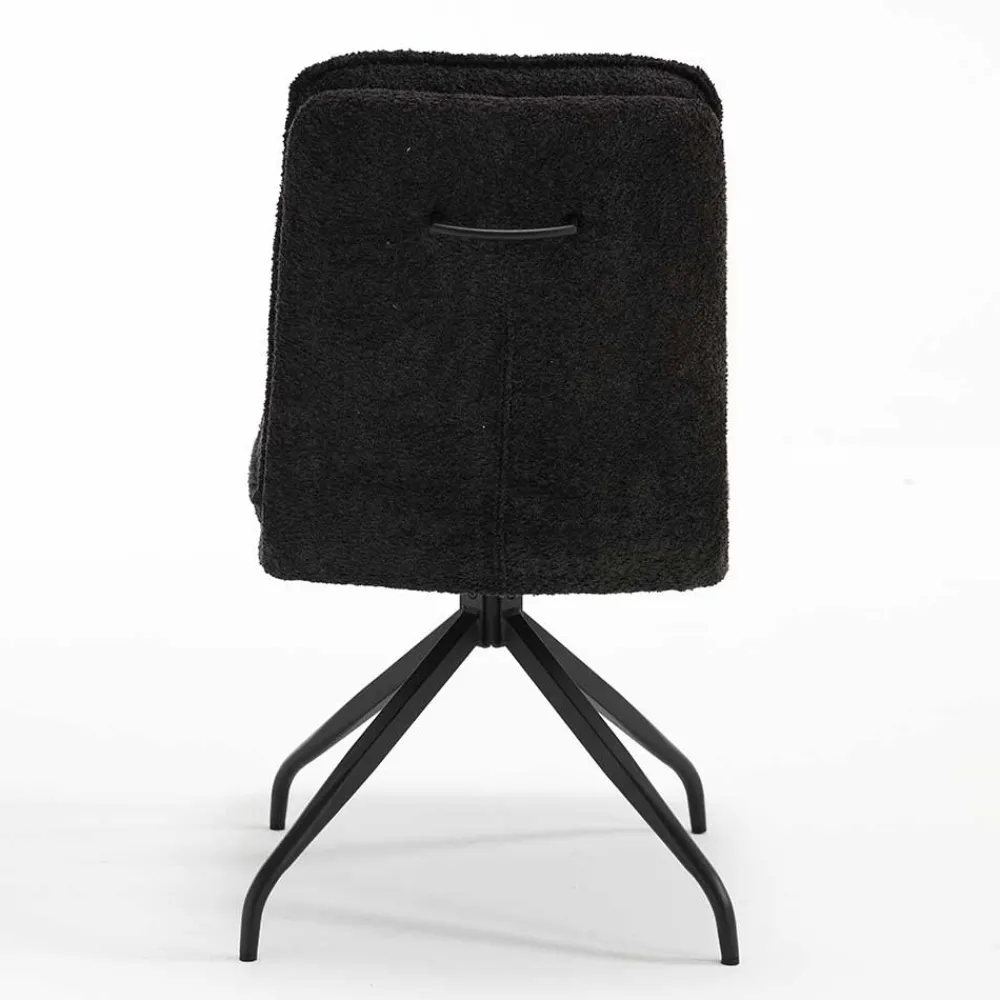 Wohnen Küchenstühle|Esszimmerstühle*Drehbarer Essstuhl in Anthrazit Boucle - Icoleran (2er Set)