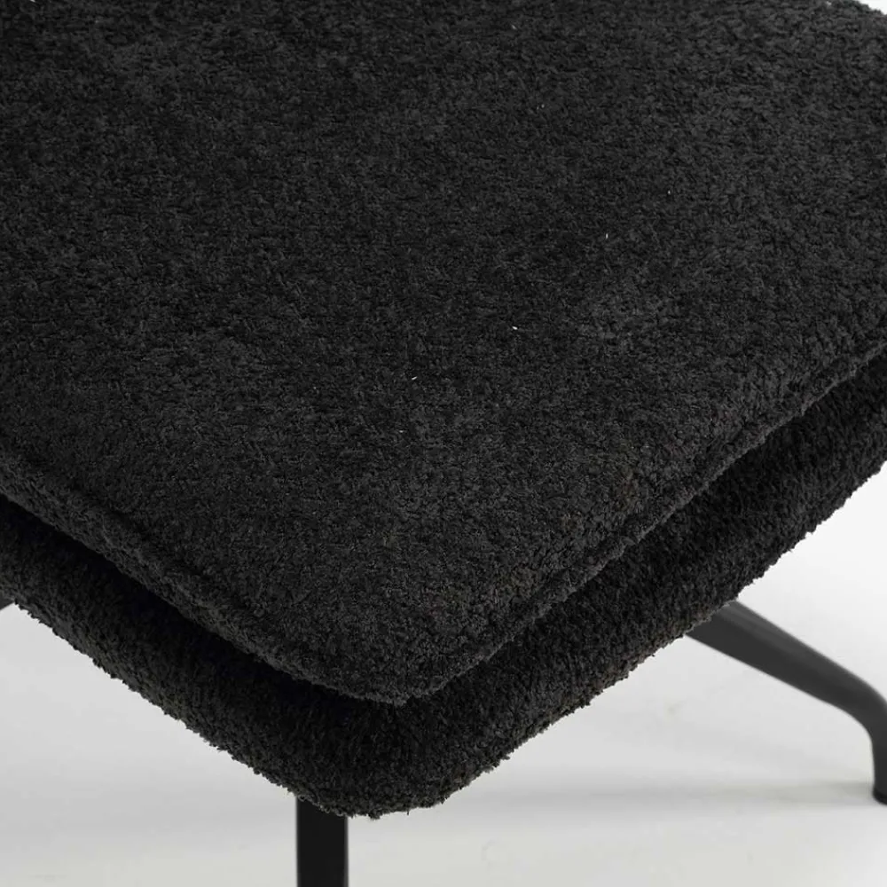 Wohnen Küchenstühle|Esszimmerstühle*Drehbarer Essstuhl in Anthrazit Boucle - Icoleran (2er Set)