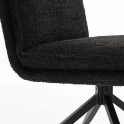 Wohnen Küchenstühle|Esszimmerstühle*Drehbarer Essstuhl in Anthrazit Boucle - Icoleran (2er Set)