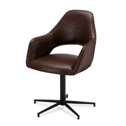 Wohnen Braune Möbel|Retro Möbel*Drehbarer Esstisch Stuhl mit Armlehnen - Viper (2er Set)