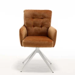 Wohnen Drehbarer Esstischsessel in Ockergelb - Karin (2er Set)