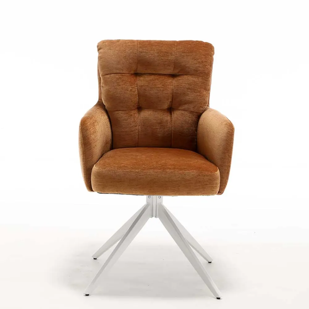 Wohnen Drehbarer Esstischsessel in Ockergelb - Karin (2er Set)