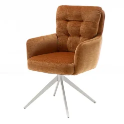 Wohnen Drehbarer Esstischsessel in Ockergelb - Karin (2er Set)