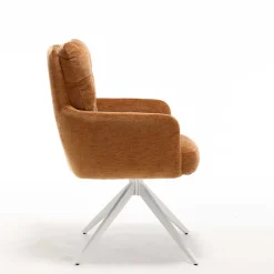 Wohnen Drehbarer Esstischsessel in Ockergelb - Karin (2er Set)