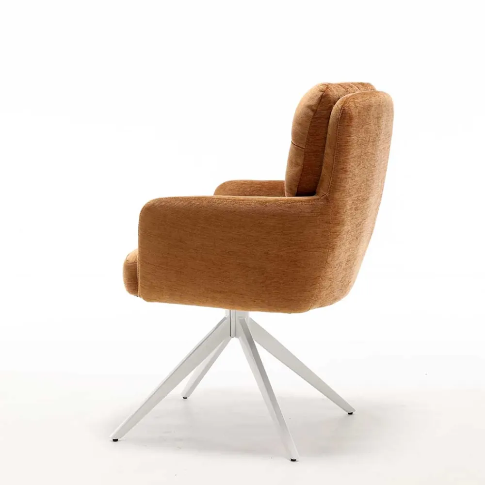 Wohnen Drehbarer Esstischsessel in Ockergelb - Karin (2er Set)