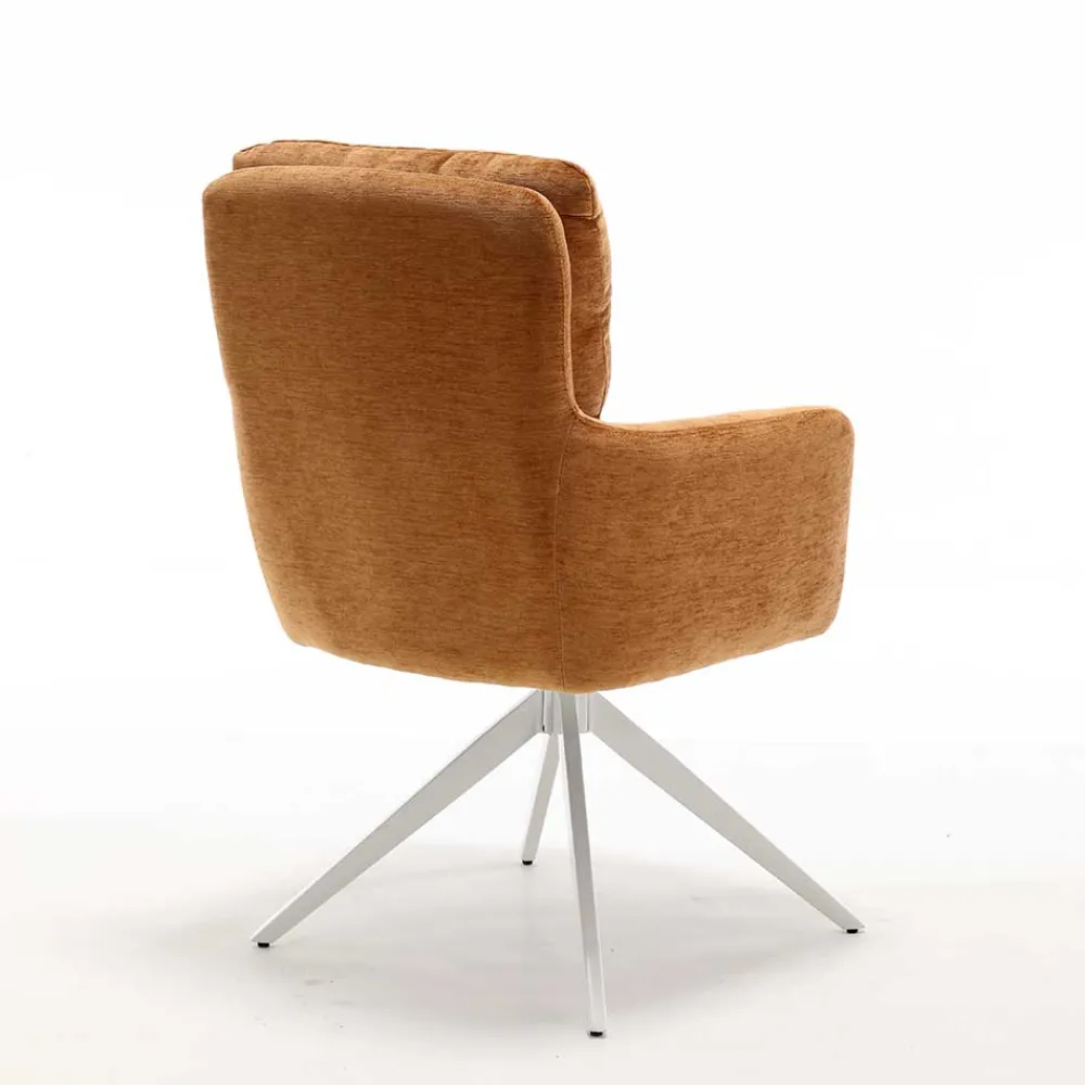 Wohnen Drehbarer Esstischsessel in Ockergelb - Karin (2er Set)