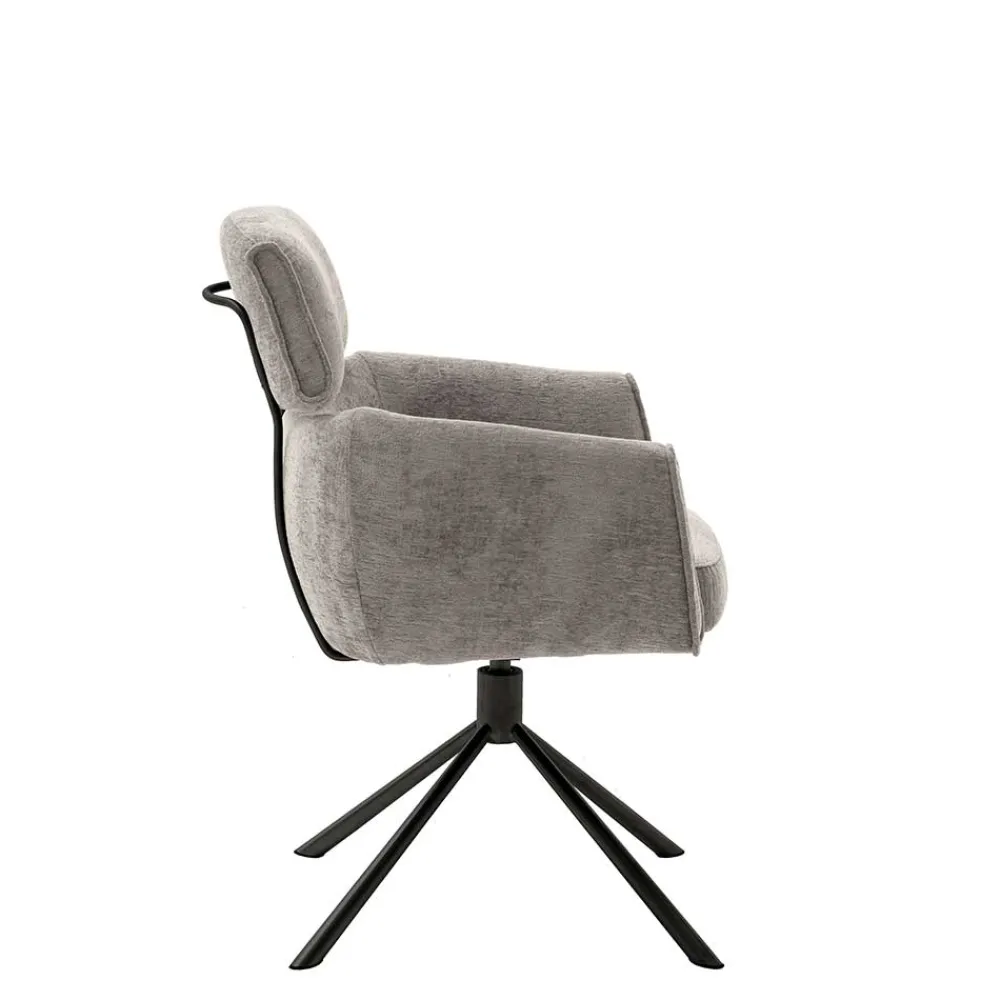 Wohnen Drehbarer Esstischstuhl in Taupe - Linette (2er Set)