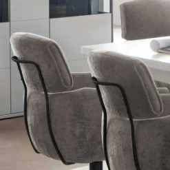 Wohnen Drehbarer Esstischstuhl in Taupe - Linette (2er Set)