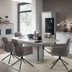 Wohnen Drehbarer Esstischstuhl in Taupe - Linette (2er Set)