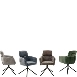 Wohnen Drehbarer Esstischstuhl in Taupe - Linette (2er Set)