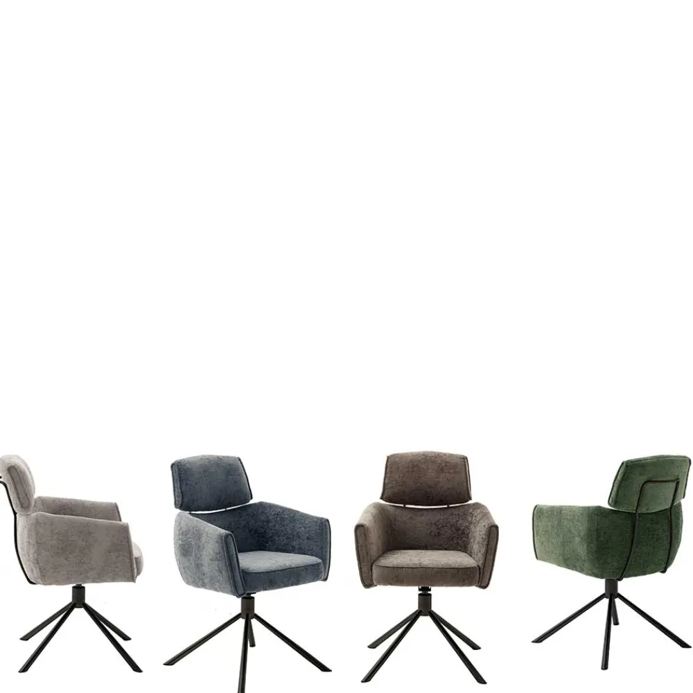 Wohnen Drehbarer Esstischstuhl in Taupe - Linette (2er Set)