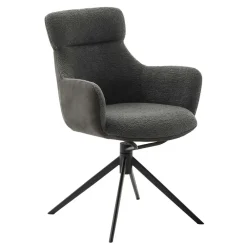 Wohnen Küchenstühle|Esszimmerstühle*Drehbarer Esszimmersessel in Anthrazit - Adhipa (2er Set)