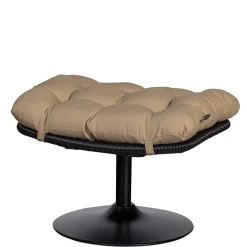 Wohnen Rattanmöbel*Drehbarer Hocker mit Tellerfuß in Schwarz - Zavamanco