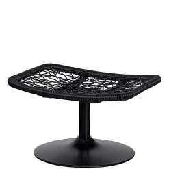 Wohnen Rattanmöbel*Drehbarer Hocker mit Tellerfuß in Schwarz - Zavamanco